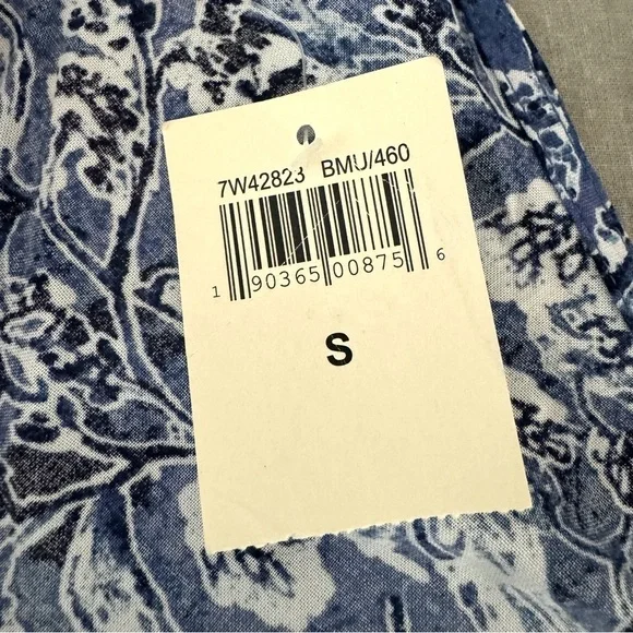 NWT LUCKY BRAND Indigo Floral Maxi Dress Boho Tassel Beach Dress Cover Up Size S - Picture 3 of 16